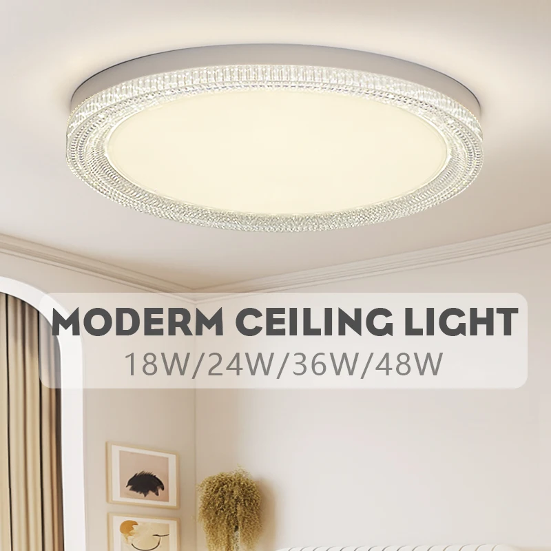 Modern Led Ceiling Lamp Round Ceiling 18W 24W 36W 48W Voltage 85-265V Ceiling Lights for Bedroom Living Room Decoration