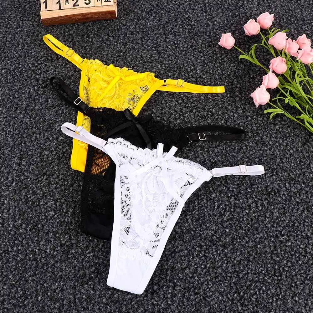 1pc Sexy Bikini T-Back Bandage Knickers Open Crotch Crotchless Women Thongs Erotic G Strings Lingerie Panties Briefs Underwear