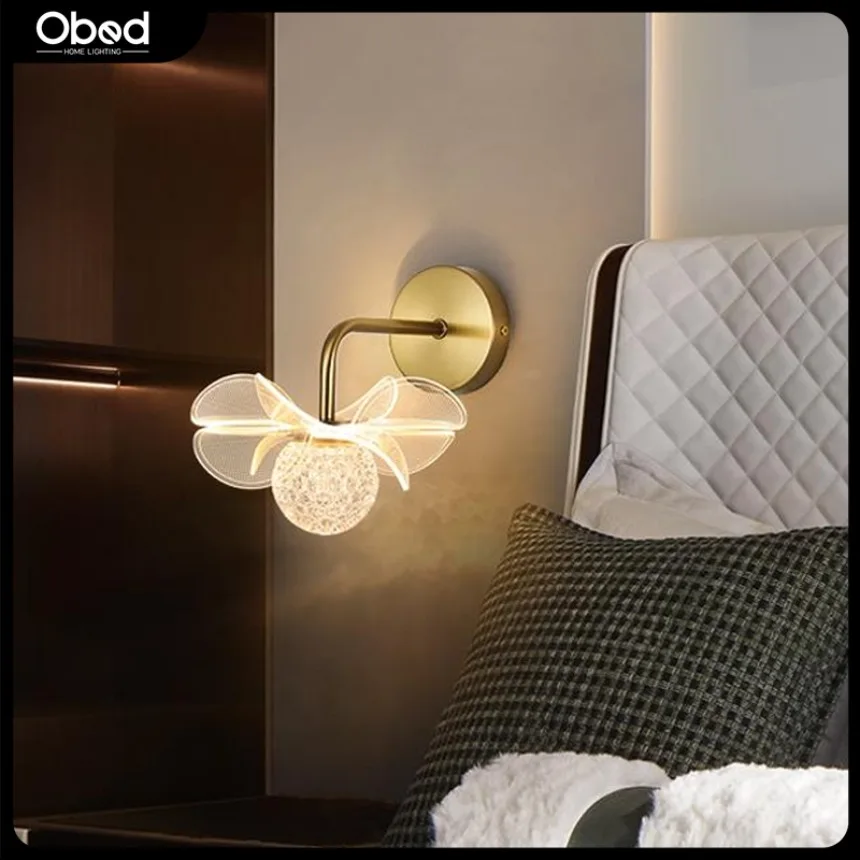 LED Wall Lamp Modern Wall Lamp Simple and Creative Flower Design Lighting Living Room Bedroom Study Indoor Lighting Fixtures