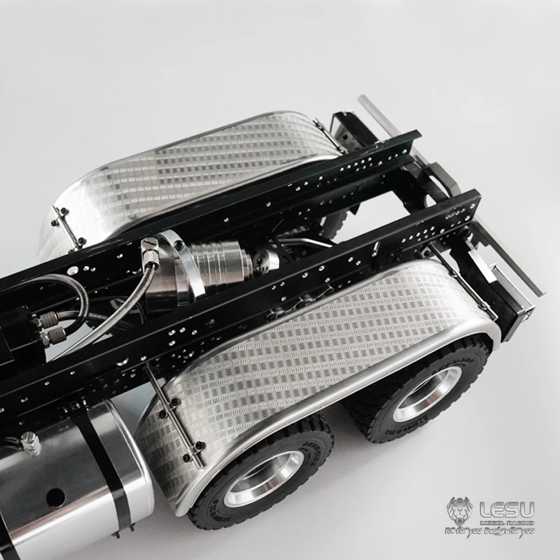 LESU โลหะสแตนเลสด้านหลังล้อ Dual เพลา Fender S-1243-A B สําหรับ Tamiya 3348 1/14 RC การ์ดรถบรรทุกของเล่นอะไหล่