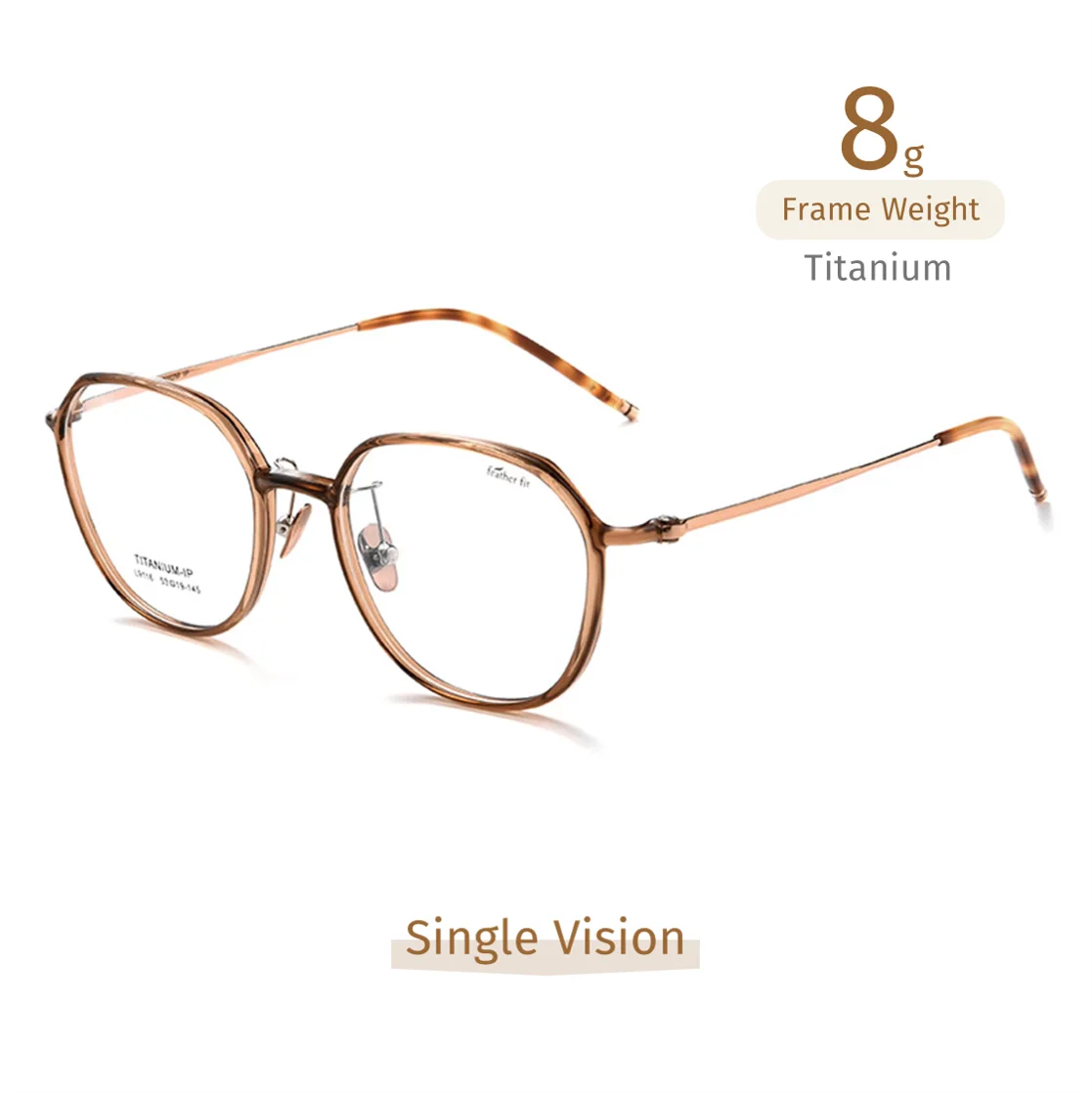 

Anti-Blue Light Prescription Reading Glasses Ultra-Light Titanium Large Round 7.1g Frame Face-Slimming Fashion Eyewear Women