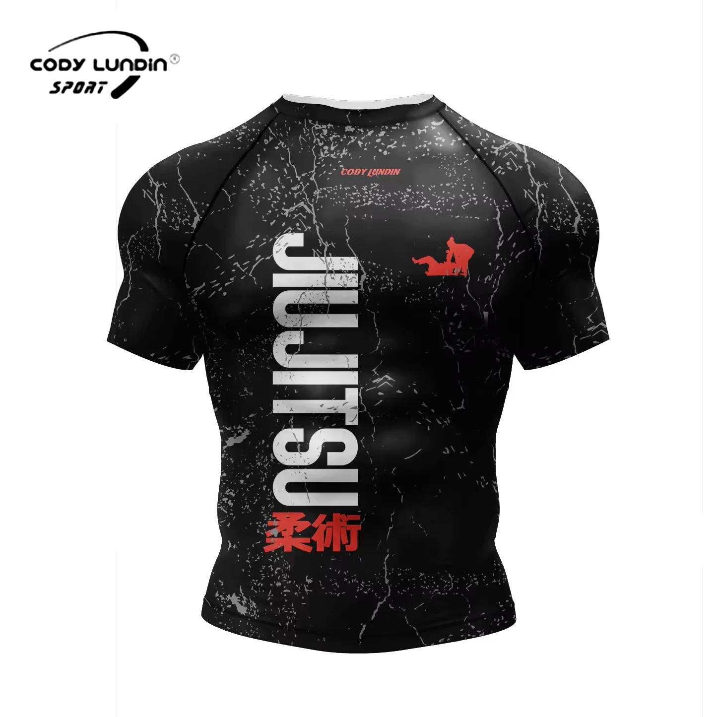 Cody Lundin MMA Rash Guard męska brazylijska koszulka do walki z Jiu-Jitsu trening fitness Jogging obcisłe krótkie rękawy