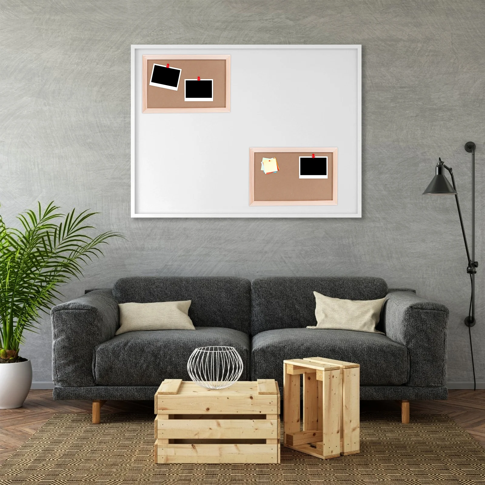 

2pcs Cork Bulletin Decorative Wall Mount Pin Board For Home Office Classroom Photo Display Message Organizer Framed Cork Memo