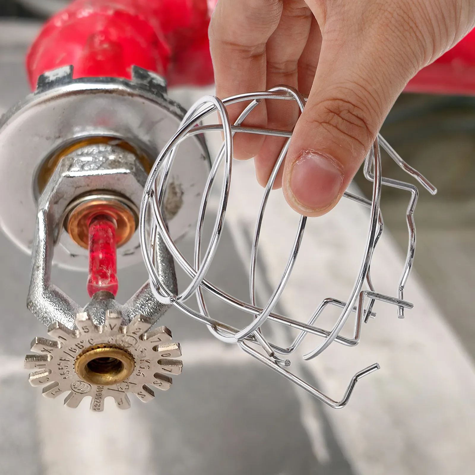 Protetor de Sprinkler de Incêndio em Aço Inoxidável Resistente a Impactos para Montagem Vertical, Horizontal, em Parede e Teto