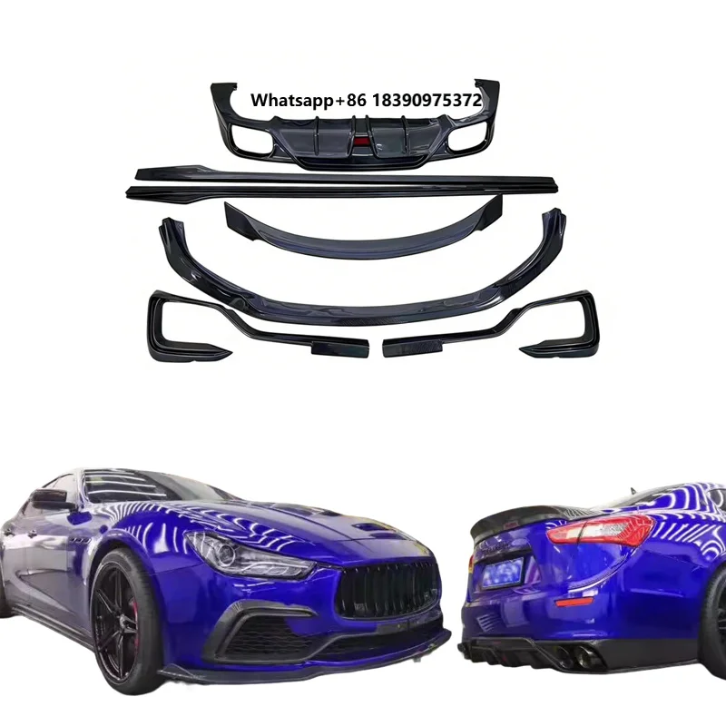 Carbon Fiber Body Kits for  2014-2017, Front Lip + Side Skirts + Rear Diffuser + Spoiler