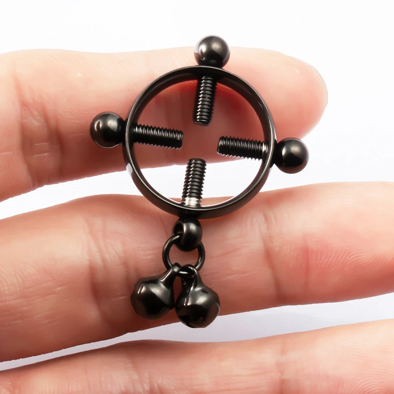 المشابك الحلمة جرس صغير للنساء ، ألعاب جنسية ، مغازلة مثيرة ، ألعاب زوجين قابلة للتعديل دون ثقب ، معدات عبودية غريبة #3