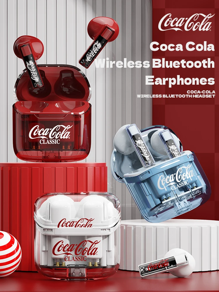 

Coca-Cola Audifonos Bluettoth Wireless Earphones Bluetooth 5.3 TWS Headset Touch Control Sports Waterproof Gaming Headphones