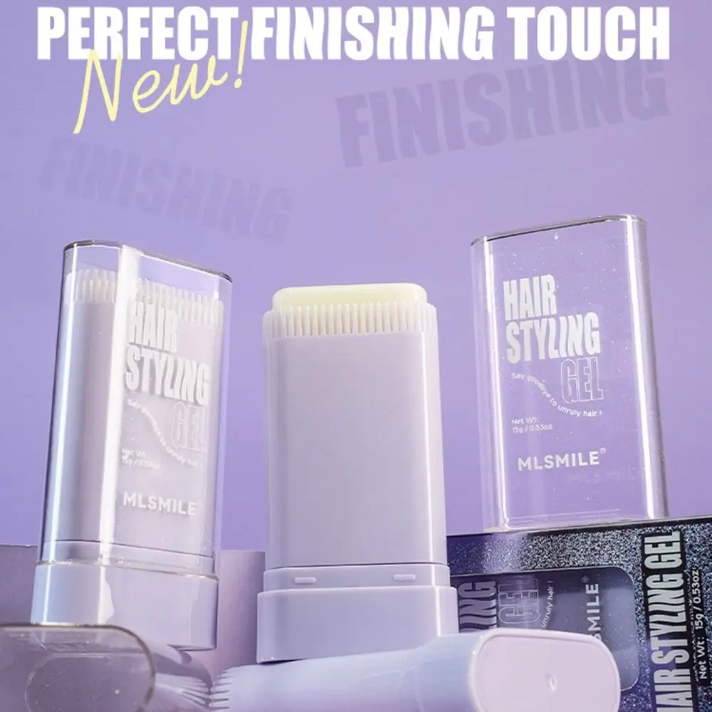 

With Comb Hair Wax Stick Hair Edge Control Refreshing Non-greasy Hair Styling Wax Smooth Frizz Fixed Broken Hair Artifact