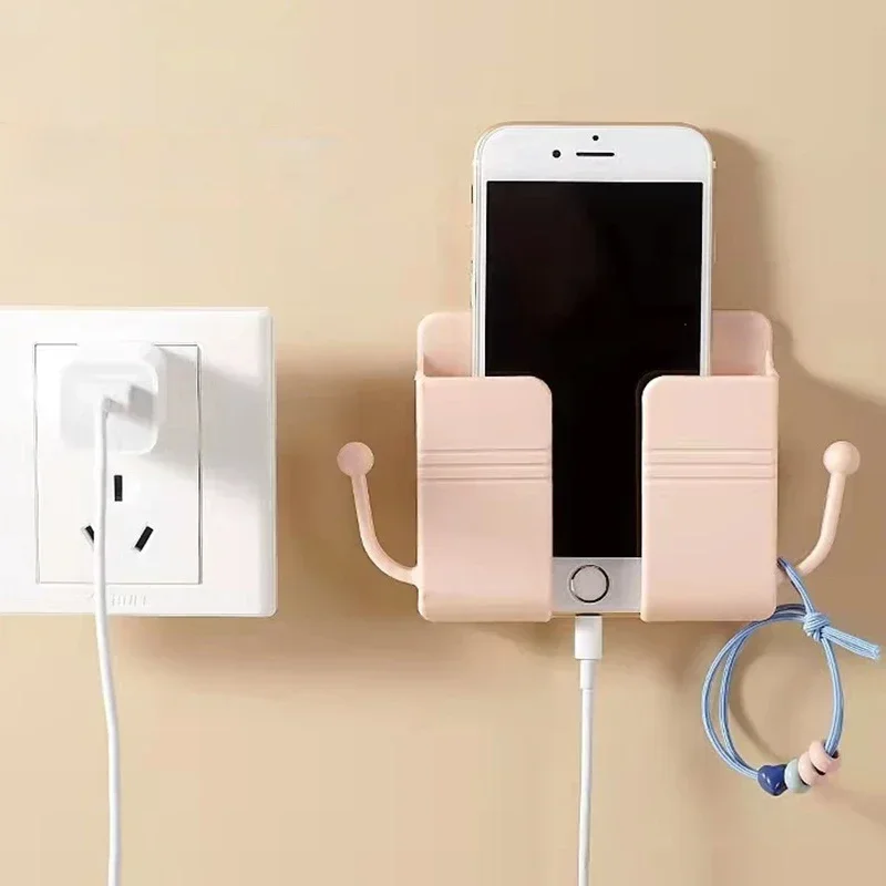 Wall-mounted Mobile Phone Wall Holder Cellphone Charge Hook Hanging Stand Bracket Hooks Charging Dock Mobile Phone Accessories