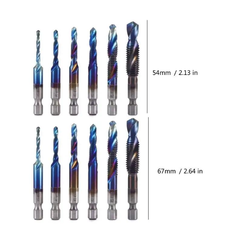 652F 6PIECE HIGH SPEED METIC TAP SET 3 TITANIUMS مطلي بالمتانة والعروض المحسنة