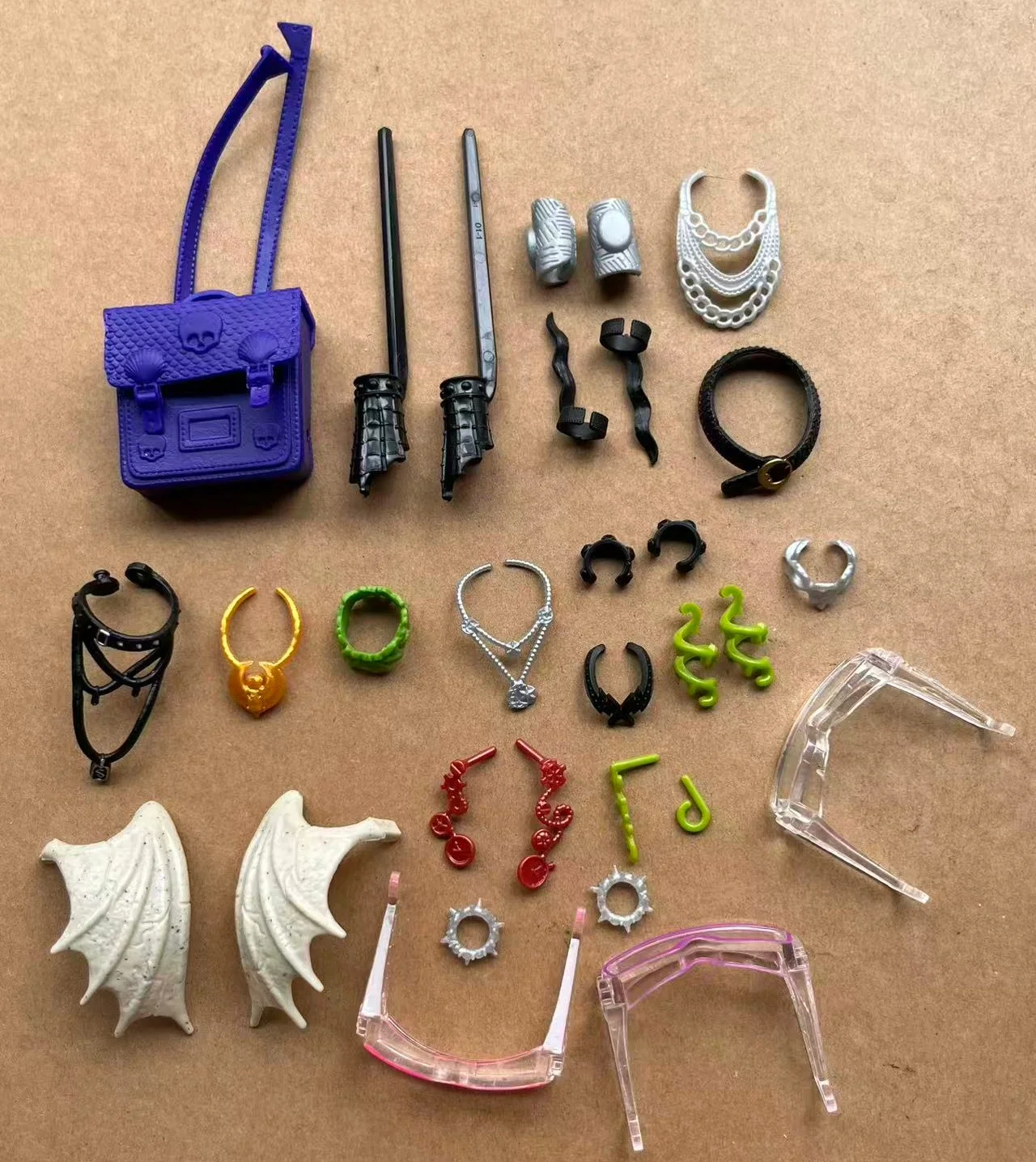 Colorful Doll Decorations 1/6 Slim Doll Accessory Parts Earrings Necklace Waistband Glasses Skirt Hats for Collective Dolls