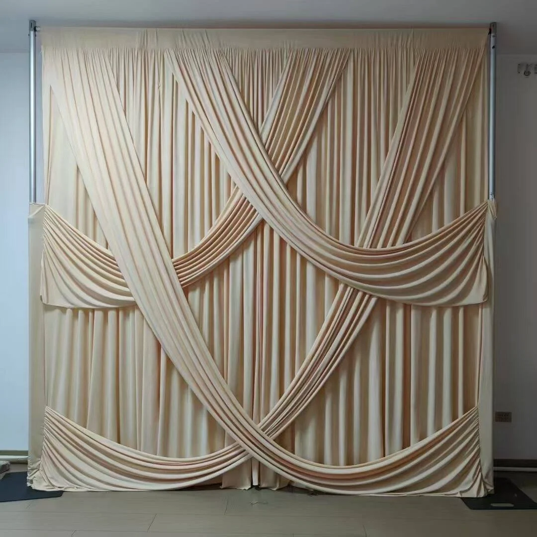 Custom Size & Color 4-Way Stretch Wedding Backdrop Fabric 190gsm Spandex High Drape Decoration Curtain Curtains & Valances
