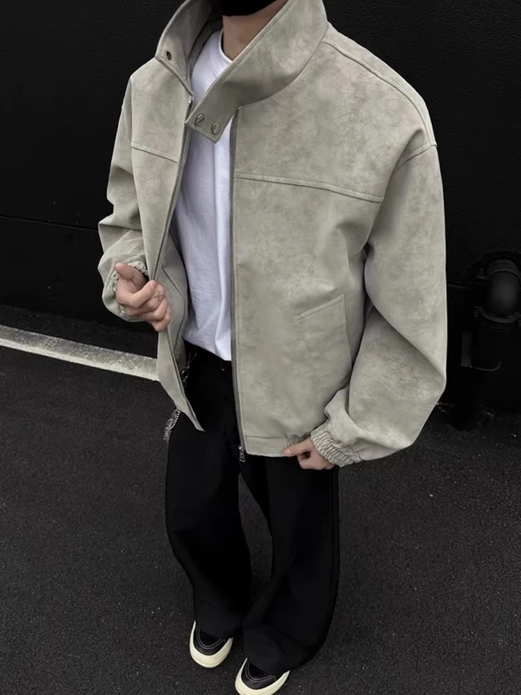 

Cleanfit ey, мужская куртка с воротником-стойкой в американском стиле ретро, свободная окрашенная, модная верхняя одежда, ветрозащитный прямой подол