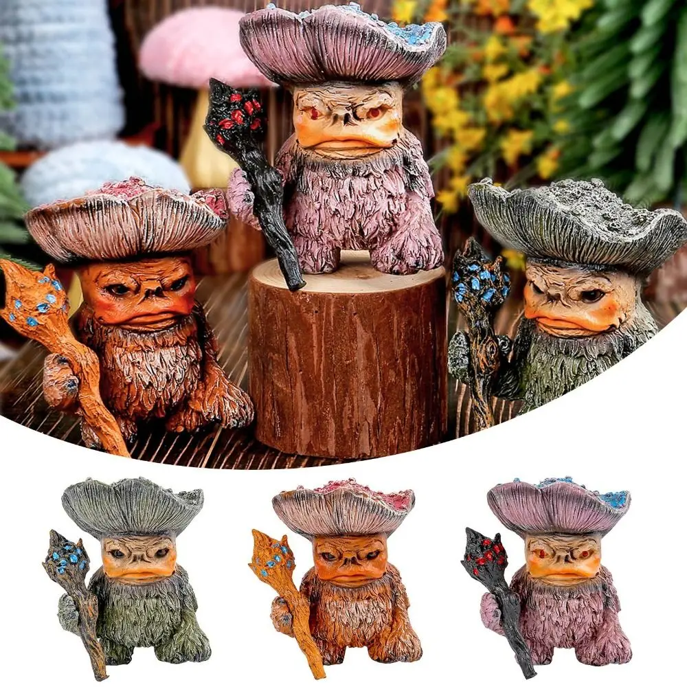 New Shaman Wizard Dwarf Mushroom Sculpture Creative Home Decor Elves Statue Crafts Outdoor Garden Fairy Tales Mushroom