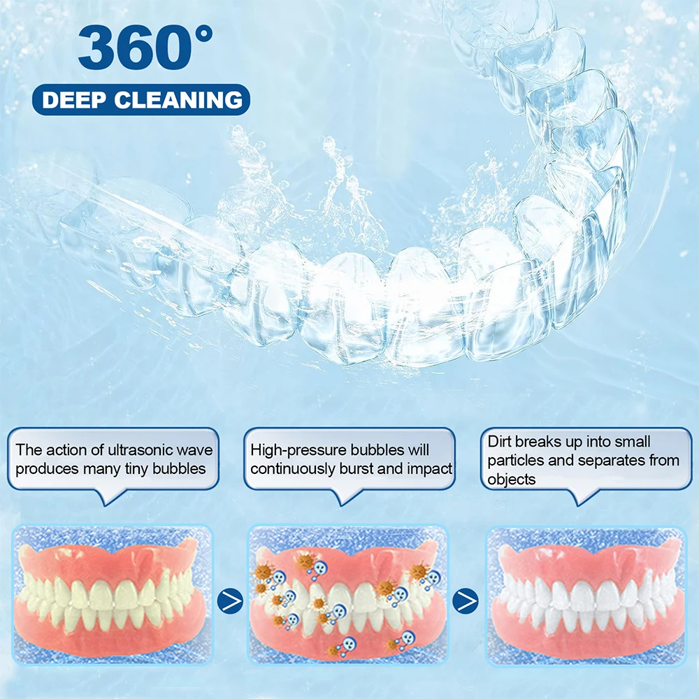 Ultrasonic Cleaner Jewelry Washing Machine for Glasses Makeup Brush Watches Dental Denture 47kHz High Frequency Ultrasonic Bath