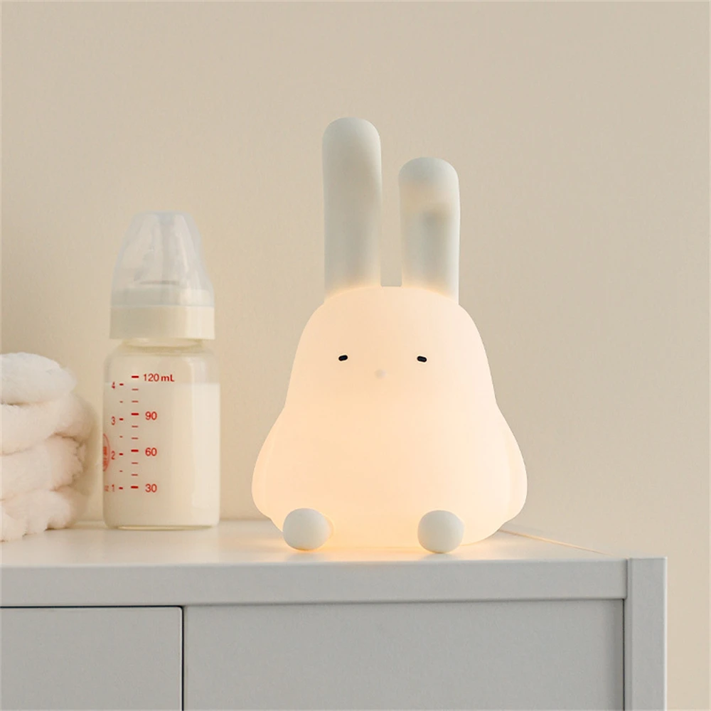 Clap The Lamp Folding-eared Rabbit Can Hang Ears Warm Light Lighting Nightlight Mobile Phone Holder Timed Sleep Light Foldable