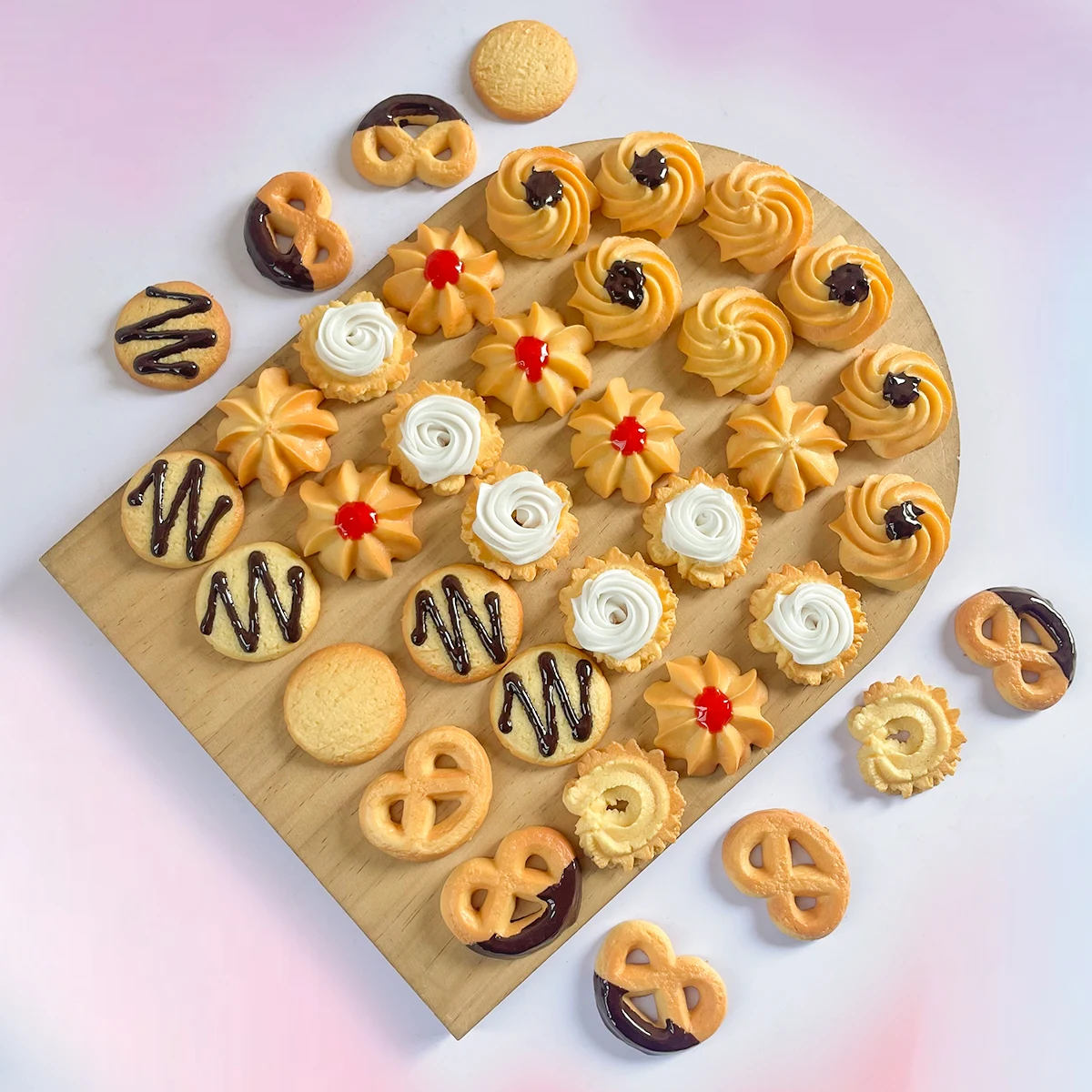 Galletas secas falsas: modelos realistas de galletas heladas, accesorios de fotografía, decoración de exhibición de postres