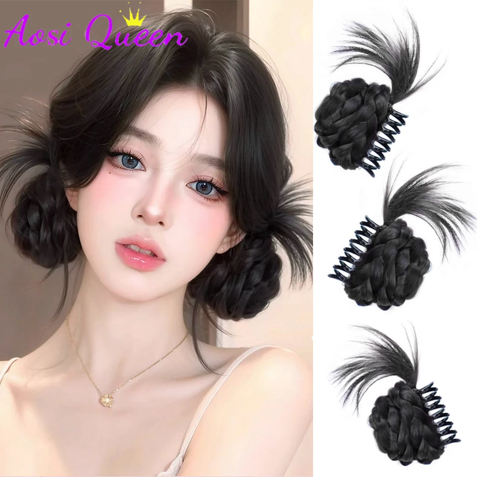 Synthetic Hair Extensions Hair Bands Bun Maker Hair Clips Fake Hair Low Ponytail Holder Fake Hair Bundles Hair Accessories