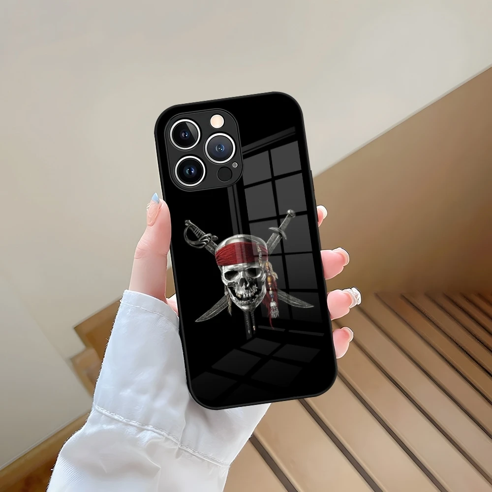 الجمجمة عظمتين متقاطعتين القراصنة جولي روجر جراب هاتف آيفون 13 15 14 17 16 12 11 برو XS ماكس زائد ميني X XR 8 7 6s SE2020 المقسى #6