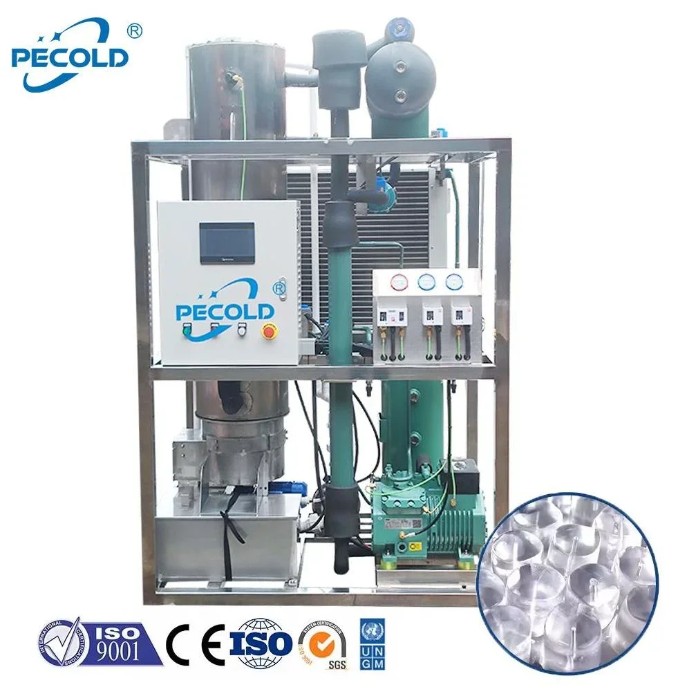 Ice Tube Machine 500kg/day Commercial Industrial Automatic Water Cooled 5000 Kg Large Crystal Tube Ice Machine Flakes 40 Tons