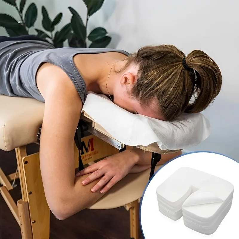 400/100pcs Massage Face Rest Covers Disposable Face Cradle Covers Ultra Soft Non Sticking Headrest Cover for Massage Beauty Tool