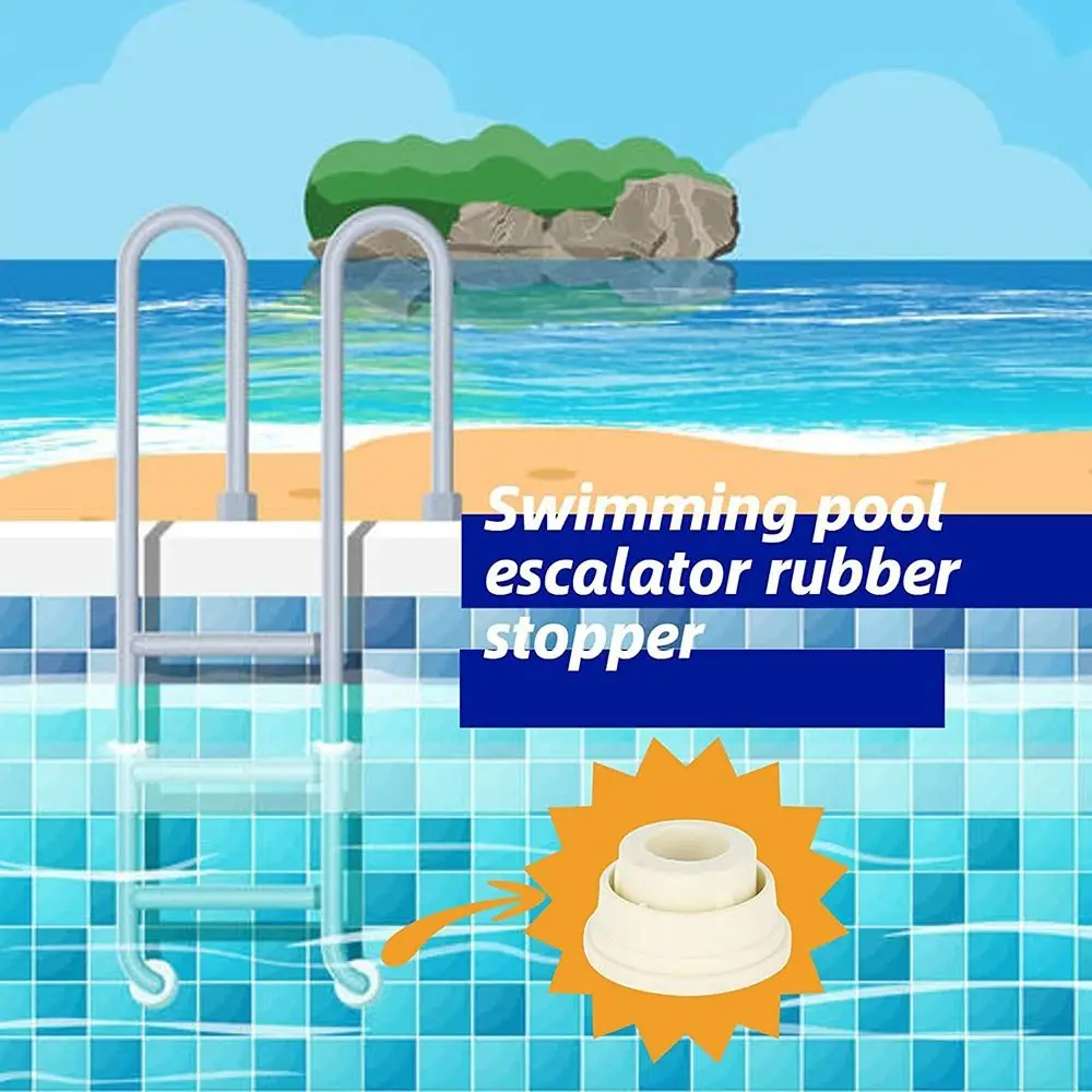

Replacement White Ladder Bumper Inground Pool Steps Ladder Rubber Plug Tubing Bumper Cap Swimming Pool