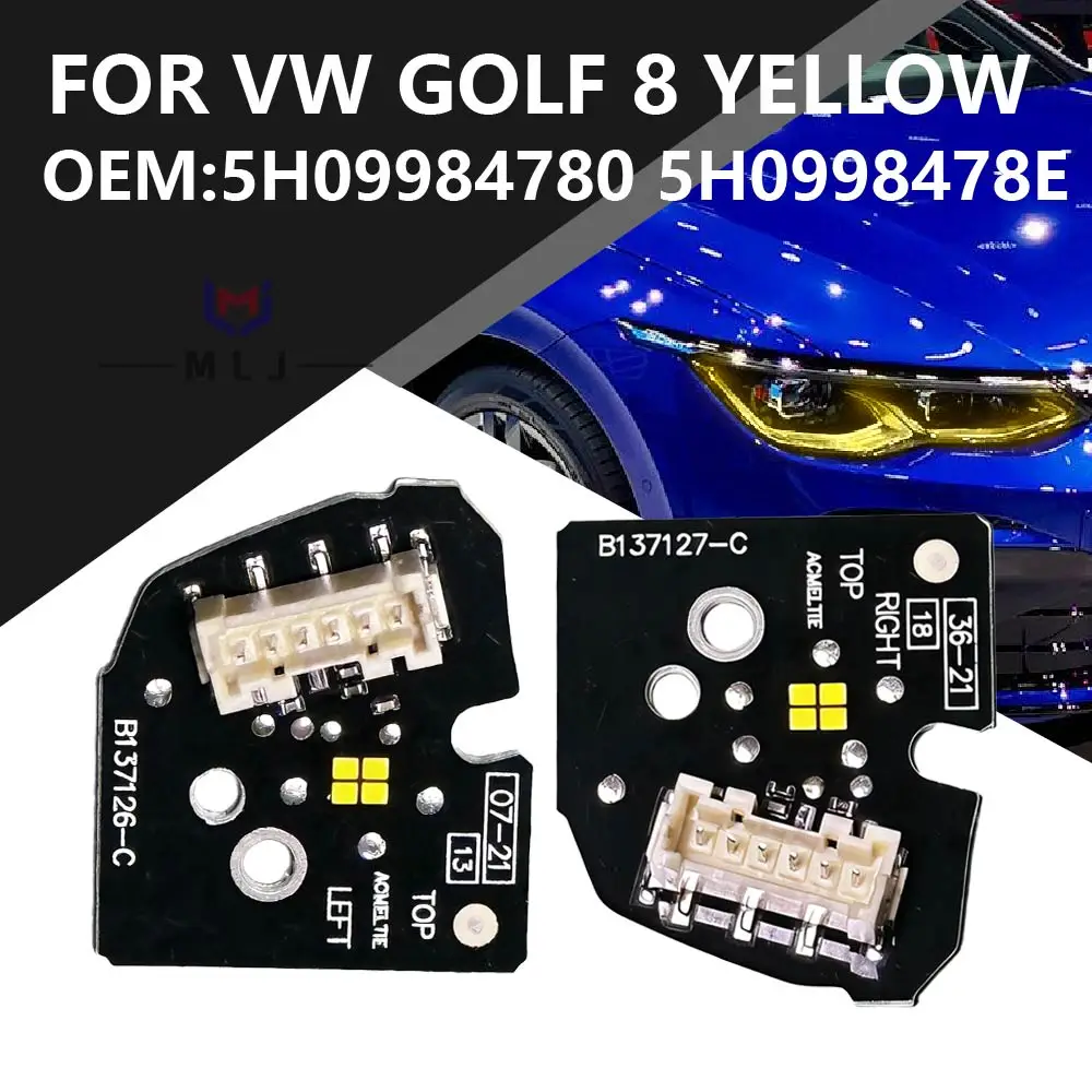 

For Volkswagen Golf 8 Yellow/White DRL Chip Angel Eye module Daytime Running Light Chip Car Accessories OE 5H0998478D 5H0998478E