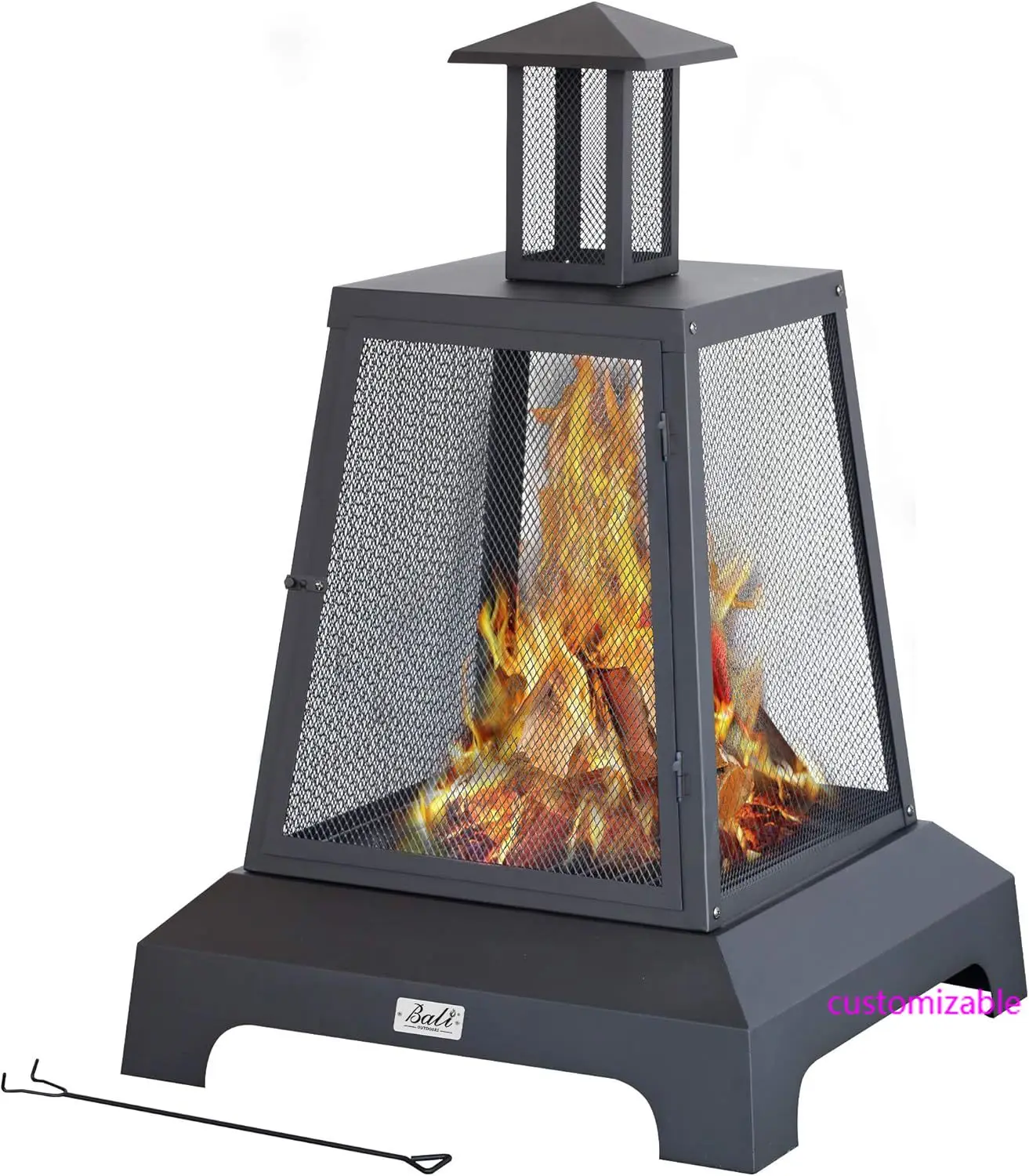

28 inch Fire Pit Outdoor, Outdoor Wood Burning Fire Pit Large, Firepits for Outside Patio, Garden, Backyard