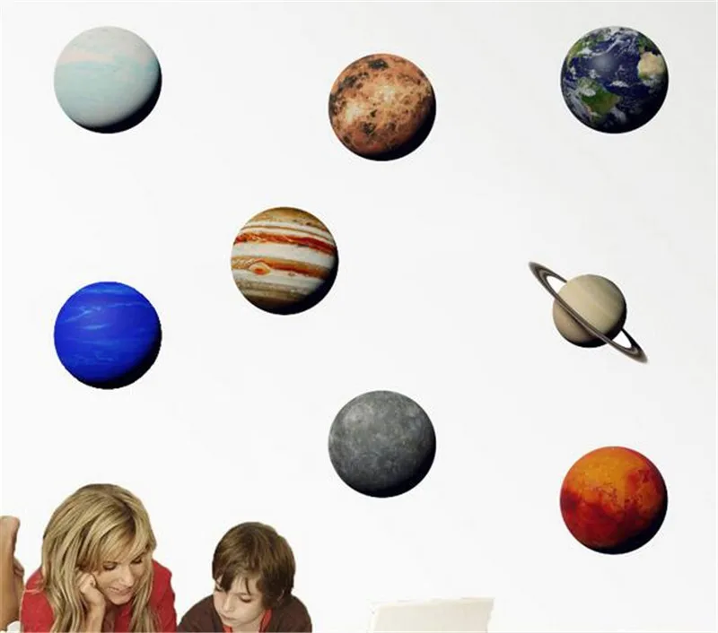 3D Solar system planet removable decorative wall sticker decals Home decoration wall stickers for kids rooms  PVC