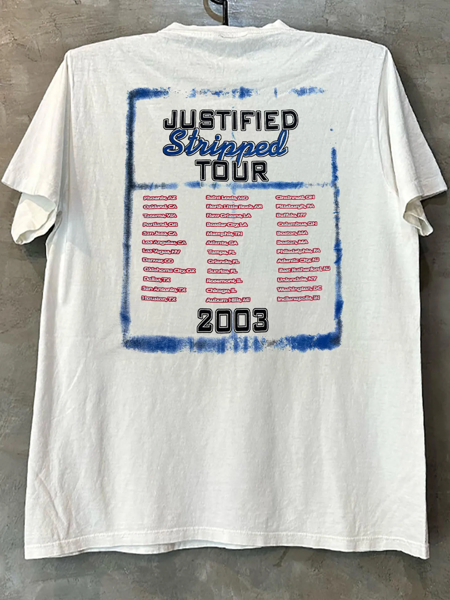 Millennium Tour Justified＆Stripped American Retro Cotton Short Sleeve T-Shirt Breathable Comfortable Loose Fit Unisex T-Shirt
