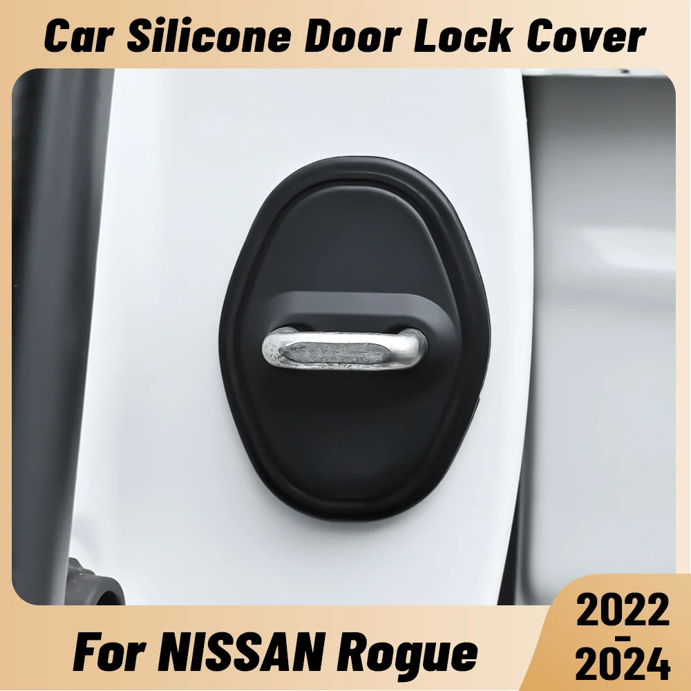 

For NISSAN Rogue 2022-2024 Car Door Shock Absorber Door Lock Protector Silicone Auto Door Lock Latches Cover Accessories
