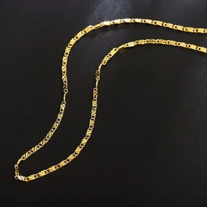 40-75cm 18k Gold 925 Sterling Silver Charm 2mm Flat Chain Necklaces For Women Men Luxury Fashion Party Wedding Jewelry