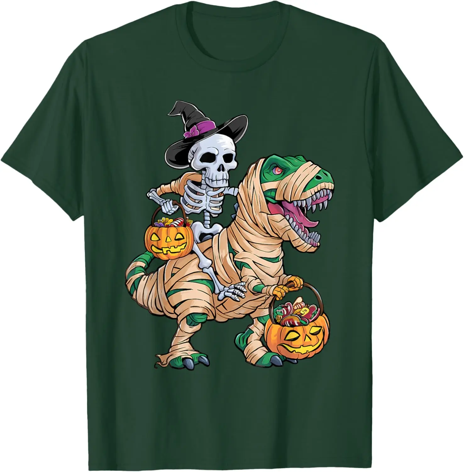 Skull Dinosaur Graphic Men's T-Shirt 3D Printed Halloween Style O-Neck Short Sleeve Tees Loose Breathable Quick Dry Male Clothes