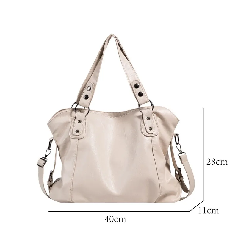 Classy Soft Leather Large Women\'s Bags New High Capacity Shoulder Bag Fashion Female Commuter Bag Big Shopper Tote Handbag