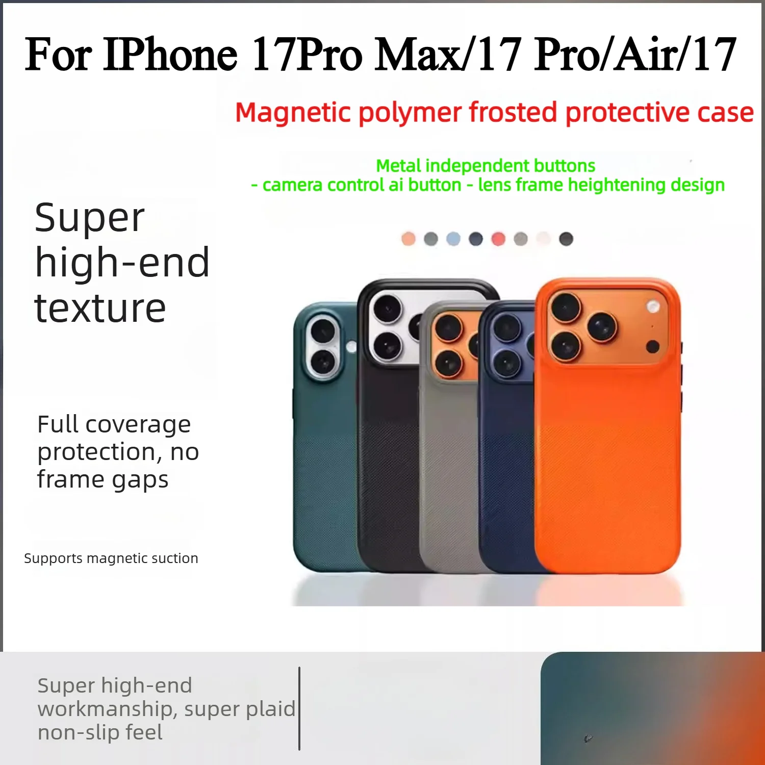 

Original Premium Sle Bare-feel Dot Pattern Case For IPhone17 16 Pro Max For Magsafe Charge Camera Control Button Anti-Drop Cover