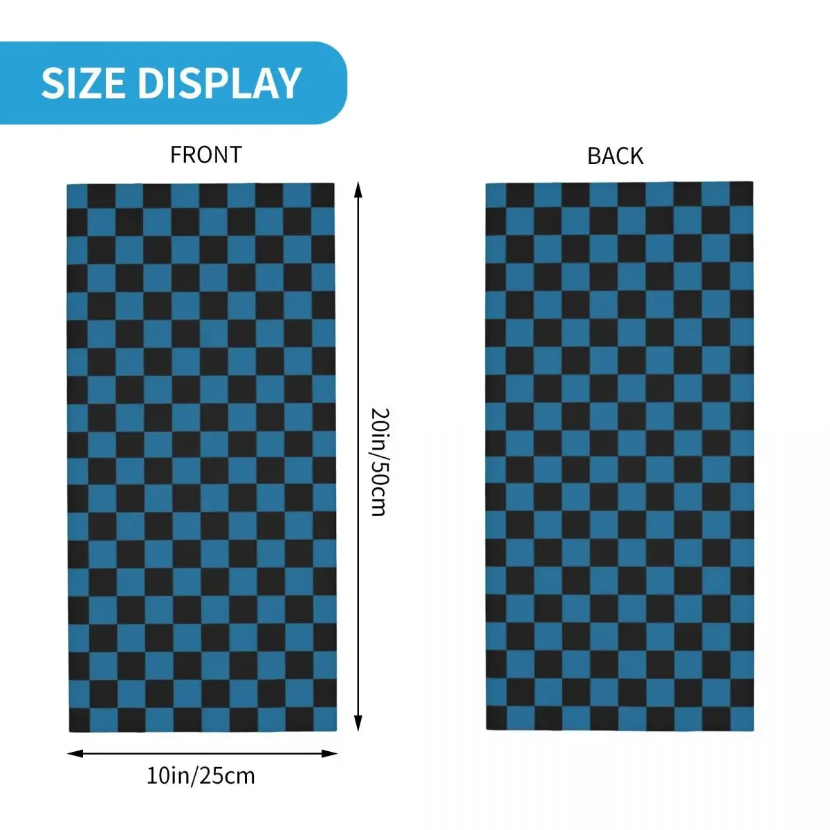 Blue And Black Checkered Bandana Neck Cover Printed Balaclavas Wrap Scarf Headwear Riding for Men Women Adult Winter