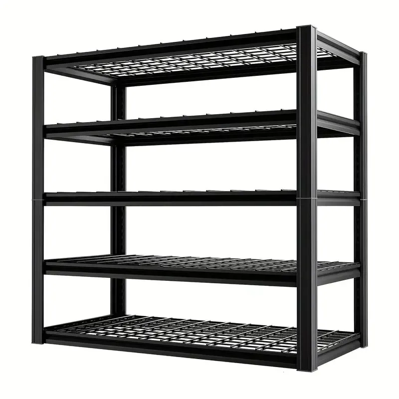 Estantería de metal de 5 niveles, estante de almacenamiento ajustable, 72 pulgadas de alto x 35 pulgadas de ancho x 15,7 pulgadas de profundidad, estantería de garaje resistente, adecuada para almacenes,