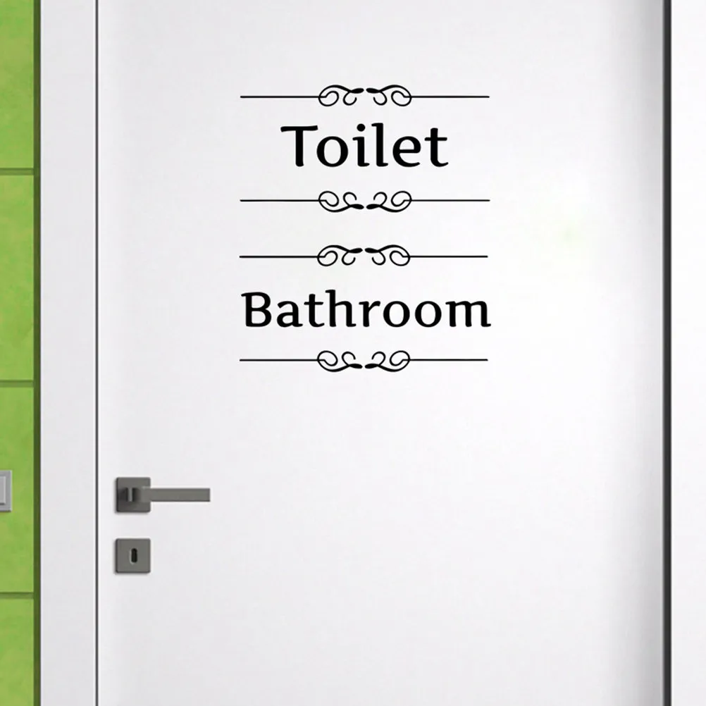 

4pcs Decorative Stickers 15X28Cm Pvc Waterproof Toilet Bathroom Wall Sticker For Home Mall Restroom Use Creative English Letter