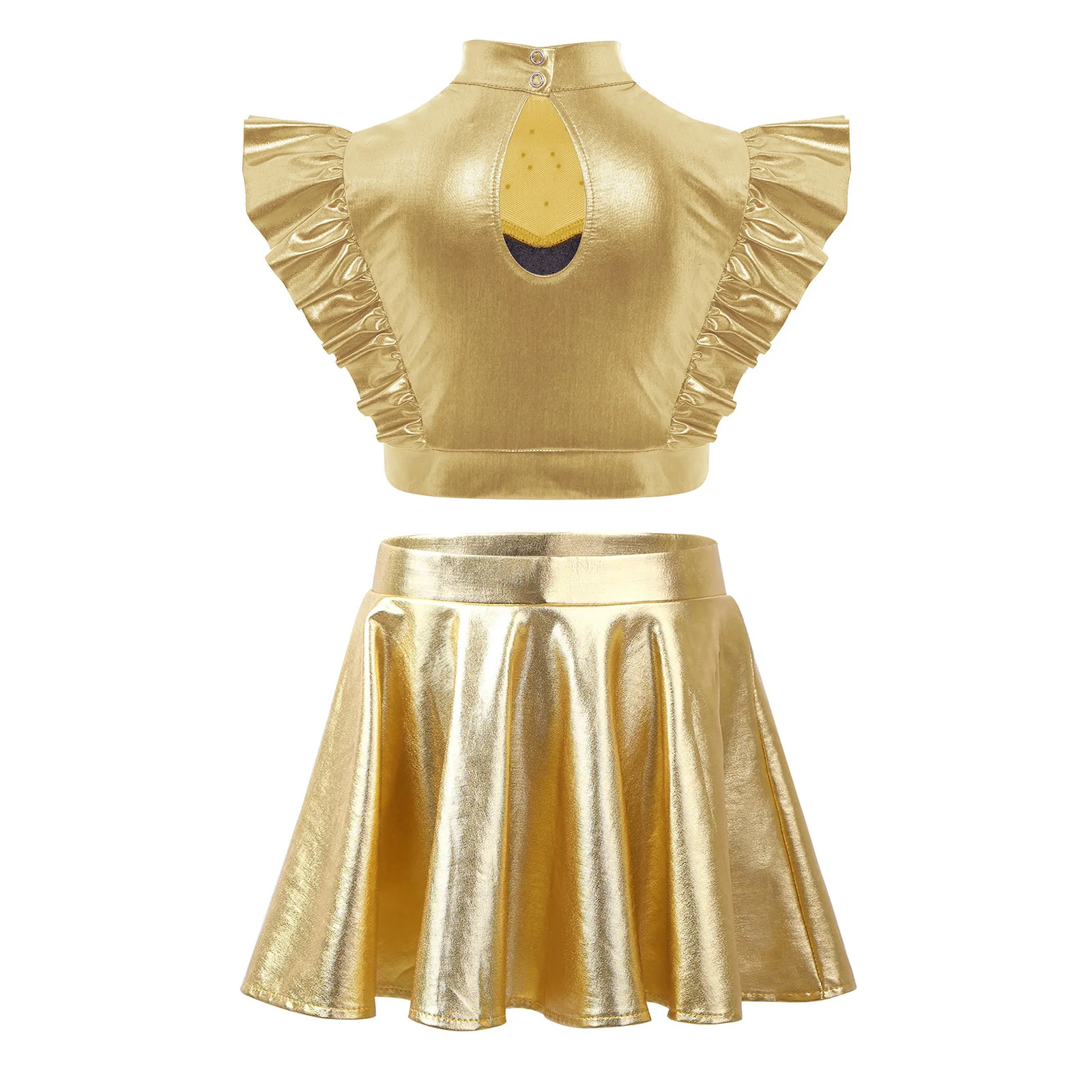 Children's Hippie Costume Kids Metallic Stage Performance Clothing Girls Sequins Jazz Modern Dancewear 60s 70S Disco Outfits