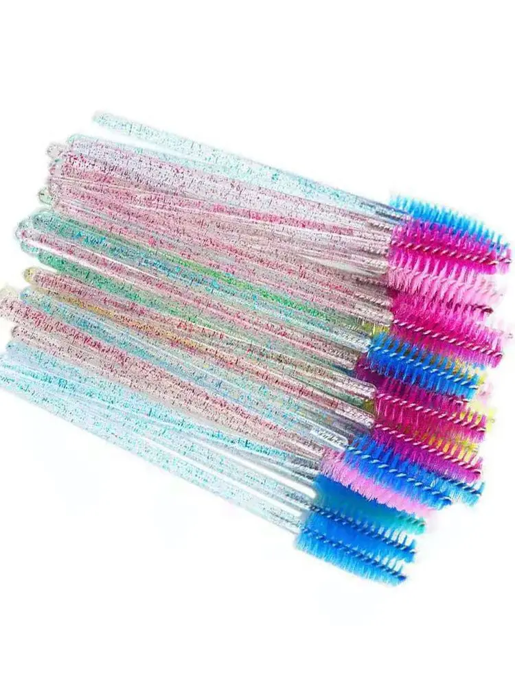 Brosse à cils en cristal jetable, baguettes de Mascara, Extension de cils, microbrosse, applicateur de sourcils, brosse de maquillage, 100 pièces