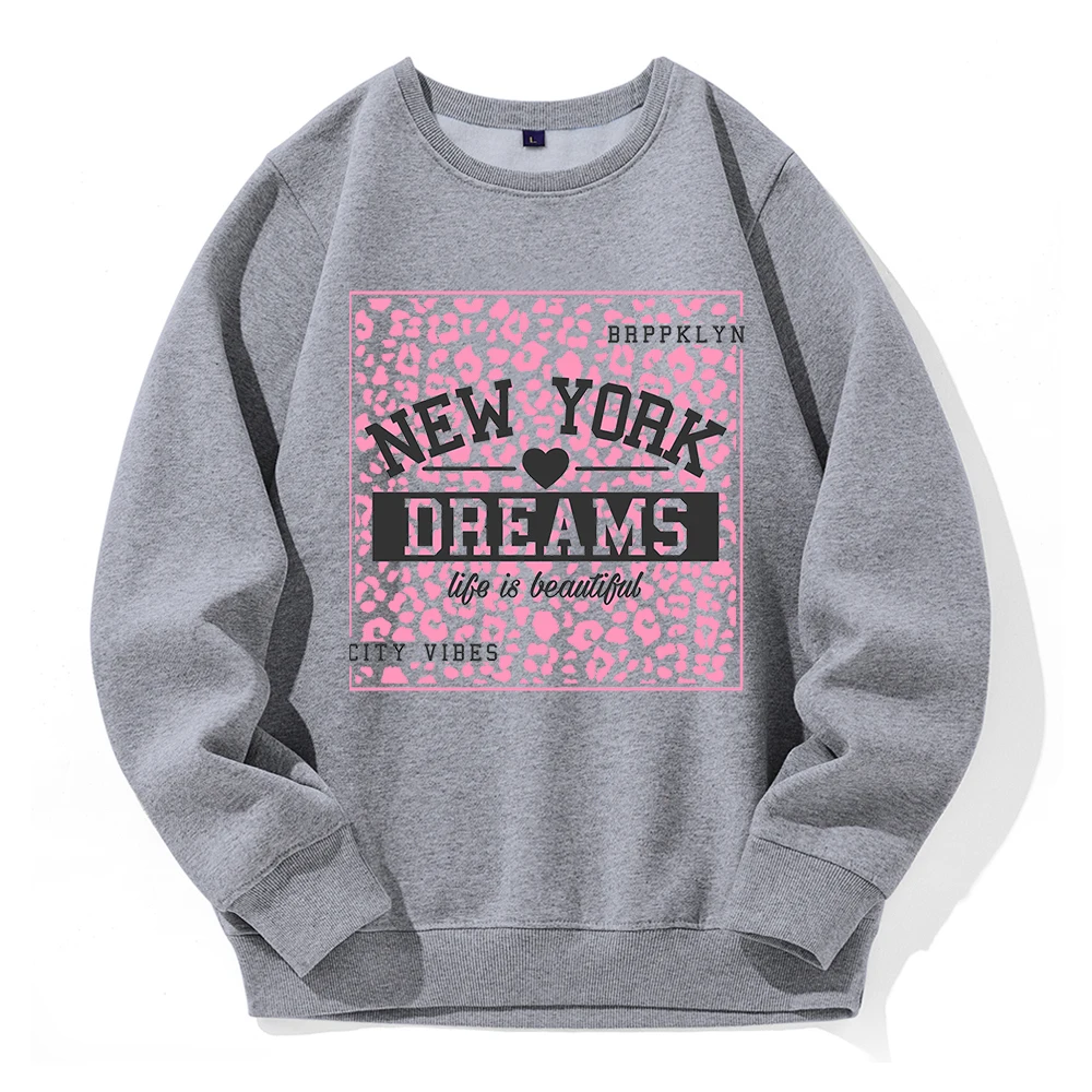 New York Dream Life Is Beautiful Hoodies Men Fleece Sports Street Hoody Classic Retro Streetwear Casual Fashion Tide New Hooded