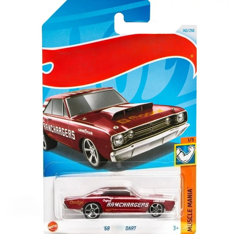142/250 '68 Dart Muscle Mania 1/5 Ramchargers Livery Classic 1968 Dodge Muscle Car Burgundy Metal Toy Vehicle Collectible Gift