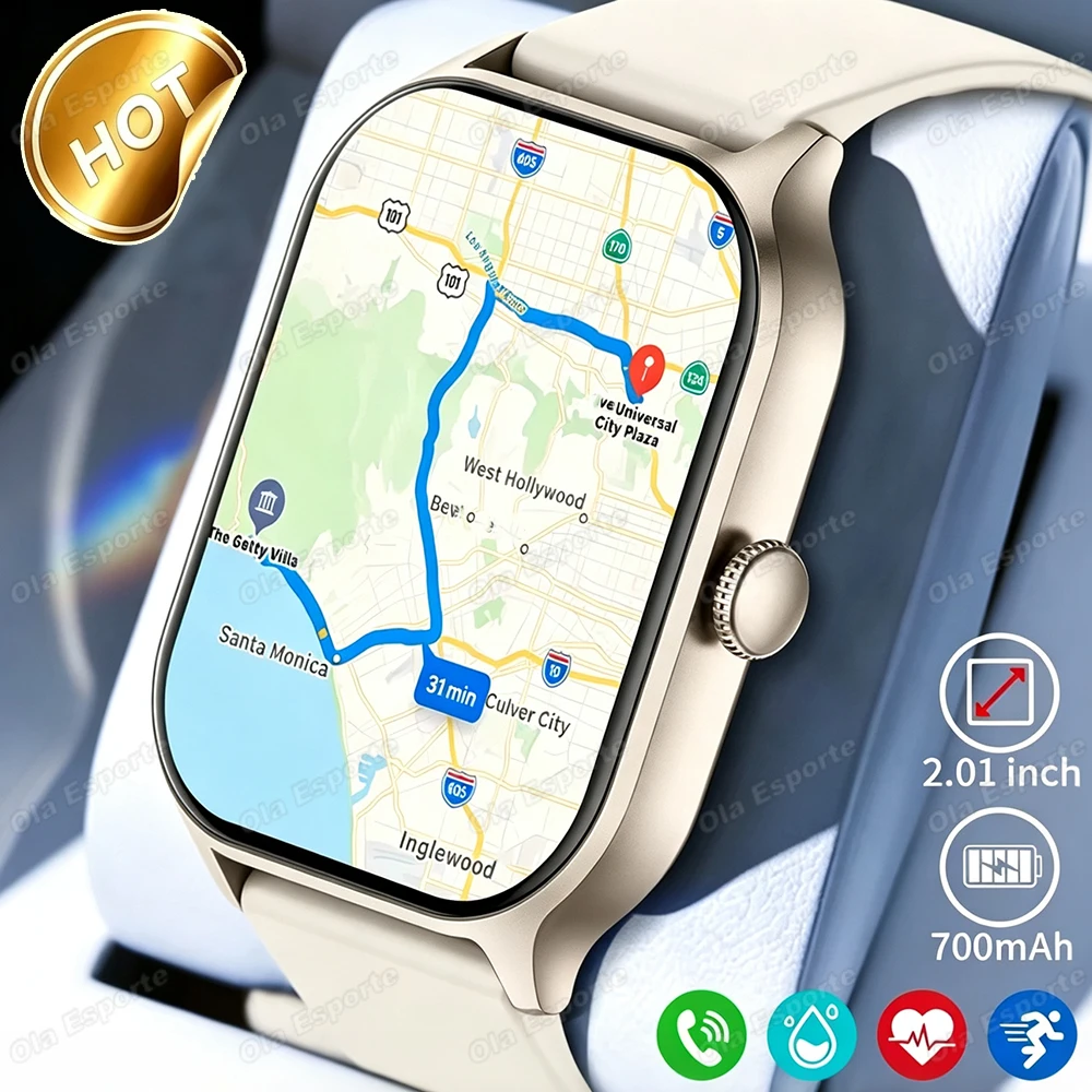 Ola Esporte Outdoor Smartwatch 2026 mit Anrufannahme, Sportmodus, Herzfrequenzmessung, Bewegungserinnerung, Schlafüberwachung und Wetterfunktion H10