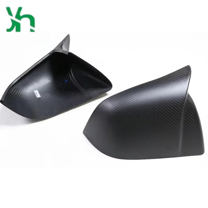 マットカーボンファイバーミラーカバーセット2個、2019年以降のテスラモデルY外装アクセサリーに適合