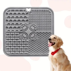 1pc Silikon Haustier Slow Feeder Mat Leck Pad mit Saugnapf Pet Tischset für Hund Angst Linderung Versorgung mit Schaber