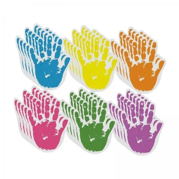 Colorful Paper Cutouts Handprint Accents Coated Paper Sturdy Labels for School Notebooks for Teacher Classroom