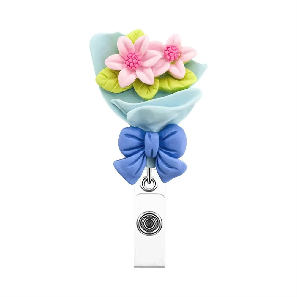 Ontwerp Sleutels Lanyard Werkkaart Clip Bloem Borstkaart Verpleegkundige Badgehouder Naamkaarthouder ID-kaartclips Intrekbare badgehaspel