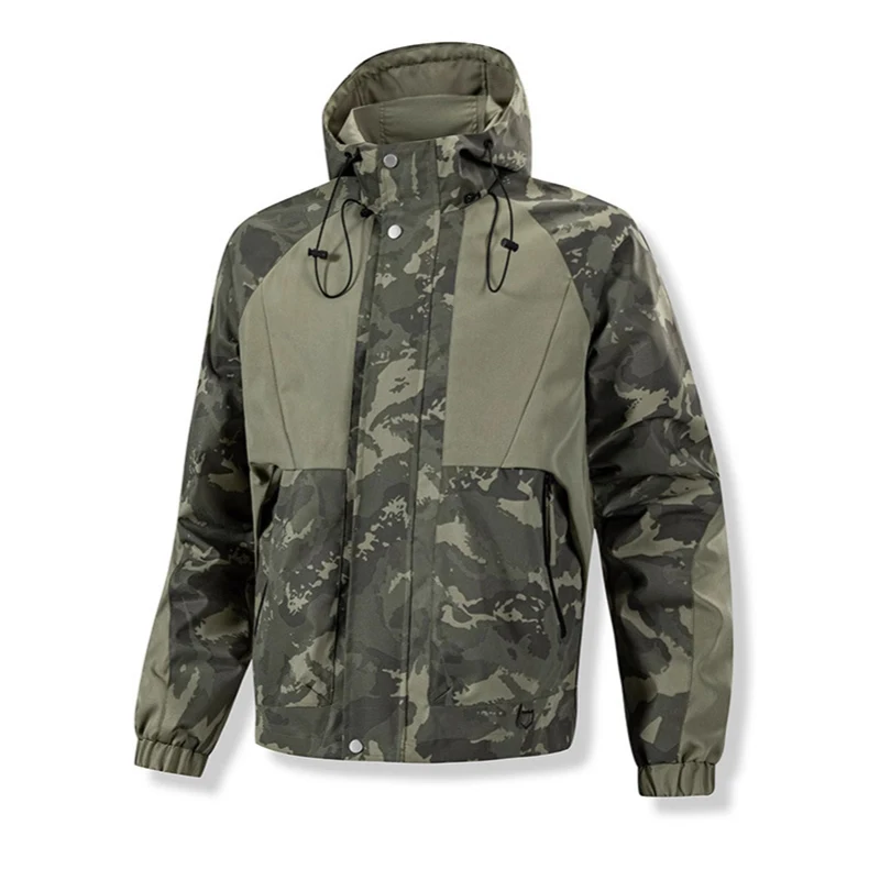 

Spring and Autumn Outdoor Men's Camouflage Tactical Jacket Windproof Warm Breathable Mountaineering Fishing Hooded Jacket