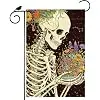 Flowers Skull Halloween Day of The Dead Garden Flag Yard Decor 12x18In jjp