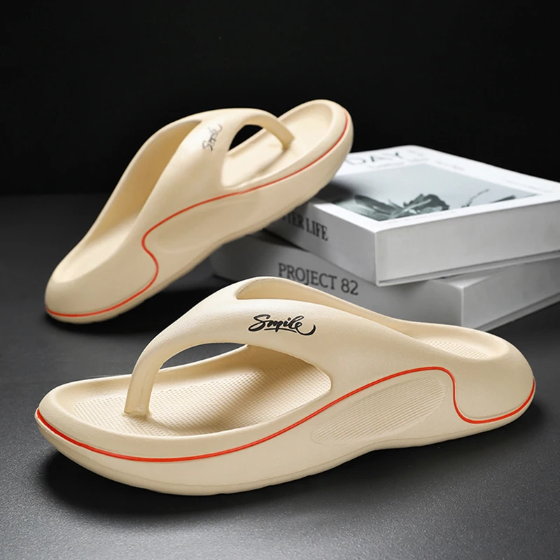 Flip-Flops für Damen und Herren, Sommer 2022, neue Oberbekleidung, rutschfeste, geruchshemmende Flip-Flops, Strandpantoffeln mit dicken Sohlen – Detail 3